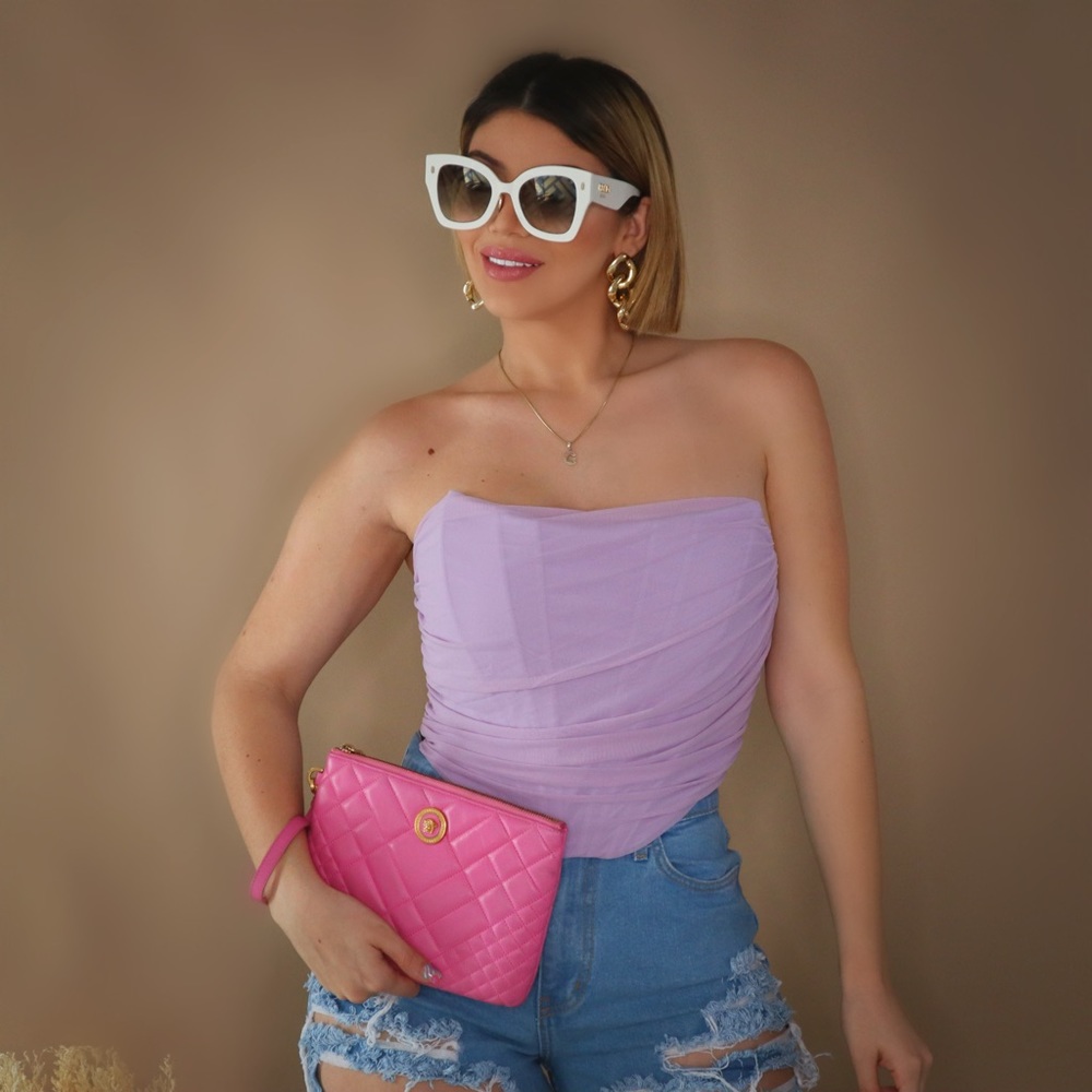 Purple bustier top NEW S M L